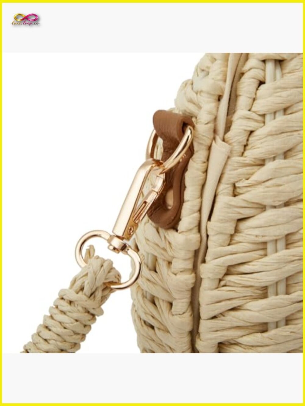 Straw Crossbody Bag Woven Rattan Purse Summer Beach Shoulder Bag Dumpling Shape - Picture 6 of 7